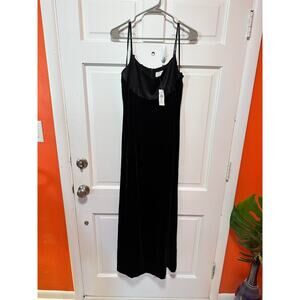 Donna Morgan Anthropologie Sasha Velvet Burgundy Midi Dress Size 12